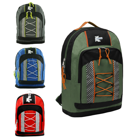 K-Cliffs 15" Lightweight Bungee Unisex School Backpack , Water Resistant