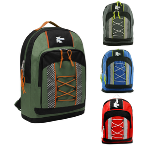 K-Cliffs 15" Lightweight Bungee Unisex School Backpack , Water Resistant