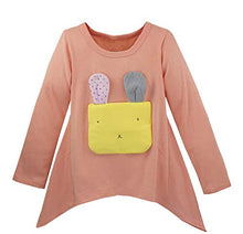 Load image into Gallery viewer, Girls Long Sleeve Bunny Tunic - Sharkbite Hem Toddler High-Low trapeze Top with 3D Rabbit Ears Flares Out Silhouette