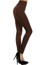 Load image into Gallery viewer, Women Leggings High Waist Full Length Capri Long 4” Rise Tights Stretchy Pants with Double Zipper