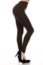 Load image into Gallery viewer, Fleece Lined Leggings High Waist Full Length Warm Capri Long 4” Rise Tights Winter Stretchy Pants with Double Zipper