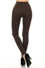 Load image into Gallery viewer, Fleece Lined Leggings High Waist Full Length Warm Capri Long 4” Rise Tights Winter Stretchy Pants with Double Zipper