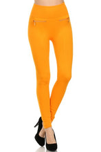 Load image into Gallery viewer, Fleece Lined Leggings High Waist Full Length Warm Capri Long 4” Rise Tights Winter Stretchy Pants with Double Zipper