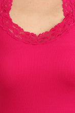 Load image into Gallery viewer, Seamless Racer Back Tank for Women V-Neck Camisole with 1" Lace Straps Soft Stretchy Nylon Spandex Layering Top One Size