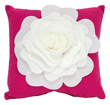 Load image into Gallery viewer, Large Felt 3D  Decorative Rose Throw Pillow 17 x 17 Inch