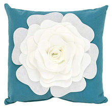 Load image into Gallery viewer, Large Felt 3D  Decorative Rose Throw Pillow 17 x 17 Inch