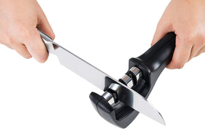 3 Stage Knife Ceramic Diamond Sharpener Tool for Straight and Serrated Knives - k-cliffs
