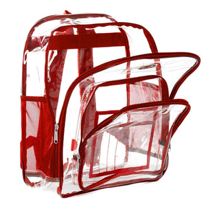 Heavy Duty Clear Backpack See Through PVC Stadium Security Transparent Workbag - k-cliffs