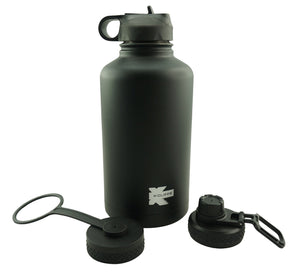 K-Cliffs Vacuum Insulated Sport Water Bottle Flask Double Wall Stainless Steel Sports Flasks BPA Free 3 Lids Included Straw Coffee Sport Cap Thermo Flasks - k-cliffs