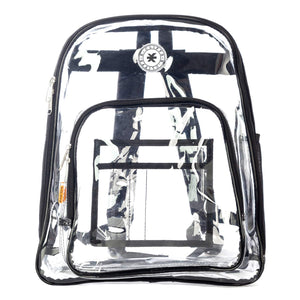 Heavy Duty Clear Backpack See Through PVC Stadium Security Transparent Workbag - k-cliffs