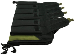 Pistol Case Handgun Storage Bag Memory Foam Lockable Glock Revolver Holster Holder Soft Hand Gun Cases with 6 Magazine Pockets Black Olive Green - k-cliffs