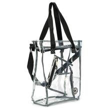 Load image into Gallery viewer, K-Cliffs Clear Tote See Through Messenger Work Bag Transparent Zippered Bookbag with Cell Phone Pouch &amp; Coin Pouch
