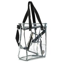 K-Cliffs Clear Tote See Through Messenger Work Bag  Zippered Bookbag with Cell Phone Pouch & Coin Pouch