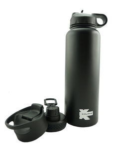 Vacuum Insulated Sport Water Bottle Flask Double Wall Stainless Steel Sports Flasks BPA Free 3 Lids Included Straw Coffee Sport Cap Thermo Flasks - k-cliffs