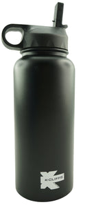 Vacuum Insulated Sport Water Bottle Flask Double Wall Stainless Steel Sports Flasks BPA Free 3 Lids Included Straw Coffee Sport Cap Thermo Flasks - k-cliffs