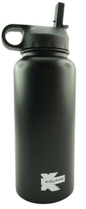 K-Cliffs Vacuum Insulated Sport Water Bottle Flask Double Wall Stainless Steel Sports Flasks BPA Free 3 Lids Included Straw Coffee Sport Cap Thermo Flasks - k-cliffs