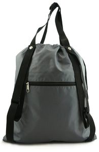 K-Cliffs 18" 2-in-1 Drawstring Backpack & Convertible Tote Bag | Black