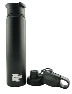 K-Cliffs Vacuum Insulated Sport Water Bottle Flask Double Wall Stainless Steel Sports Flasks BPA Free 3 Lids Included Straw Coffee Sport Cap Thermo Flasks - k-cliffs