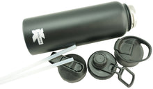 Load image into Gallery viewer, Vacuum Insulated Sport Water Bottle Flask Double Wall Stainless Steel Sports Flasks BPA Free 3 Lids Included Straw Coffee Sport Cap Thermo Flasks - k-cliffs