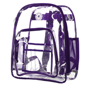 Heavy Duty Clear Backpack See Through PVC Stadium Security Transparent Workbag - k-cliffs