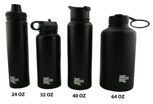 K-Cliffs Vacuum Insulated Sport Water Bottle Flask Double Wall Stainless Steel Sports Flasks BPA Free 3 Lids Included Straw Coffee Sport Cap Thermo Flasks - k-cliffs