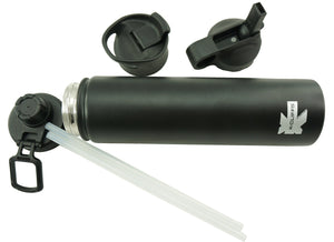 K-Cliffs Vacuum Insulated Sport Water Bottle Flask Double Wall Stainless Steel Sports Flasks BPA Free 3 Lids Included Straw Coffee Sport Cap Thermo Flasks - k-cliffs