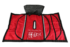 19" Kennel Pet Crate Cover Emergency Red w/ Reflective Stripe - k-cliffs
