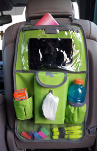 Car Backseat Organizer Kick Mat With Ipad Tablet Holder & Napkin Dispenser Pocket - k-cliffs