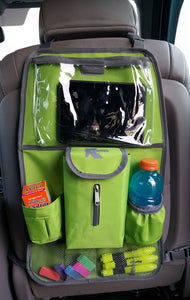 Car Backseat Organizer Kick Mat With Ipad Tablet Holder & Napkin Dispenser Pocket - k-cliffs