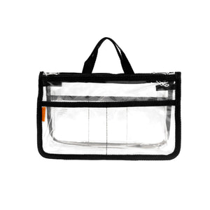 K-Cliffs Clear Cosmetic Purse/Make-up Organizer w/ 2 Zippered Compartments