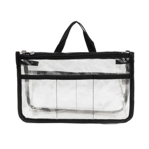 K-Cliffs Clear Cosmetic Purse/Make-up Organizer w/ 2 Zippered Compartments