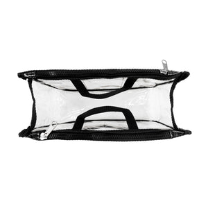 K-Cliffs Clear Cosmetic Purse/Make-up Organizer w/ 2 Zippered Compartments