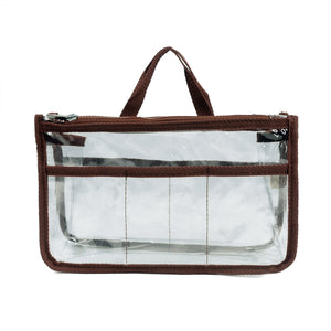K-Cliffs Clear Cosmetic Purse/Make-up Organizer w/ 2 Zippered Compartments