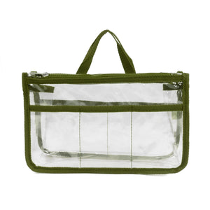 K-Cliffs Clear Cosmetic Purse/Make-up Organizer w/ 2 Zippered Compartments