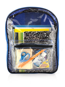K-Cliffs 15.5" Clear Backpack See Through Elementary School Bag Kids Bookbag Transparent Kindergarten Daypack