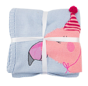 K-Cliffs 3D Flamingo Baby Knit Cotton Crib Throw Blanket Cover Wrap