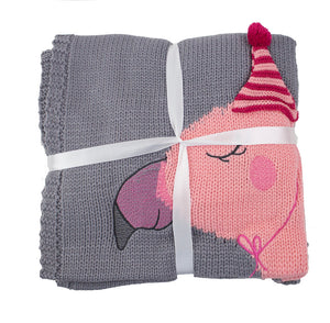 K-Cliffs 3D Flamingo Baby Knit Cotton Crib Throw Blanket Cover Wrap, Unisex