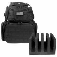 Load image into Gallery viewer, K-Cliffs Shooting Range Pistol Backpack can hold 4 Handguns Mag Storage w/EVA pistol cradle