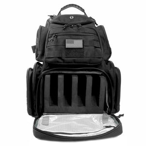 K-Cliffs Shooting Range Pistol Backpack can hold 4 Handguns Mag Storage w/EVA pistol cradle