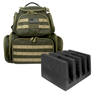 K-Cliffs Shooting Range Pistol Backpack Up to 5 Handguns Dedicated Mag Storage w/EVA pistol cradle