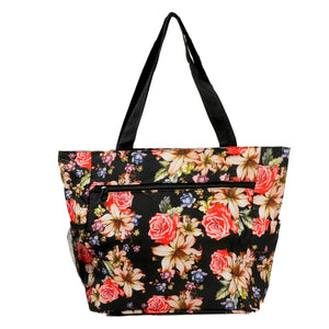 Large Printed Patterned Tote Bag w/ Liner for the Beach, Groceries, & School