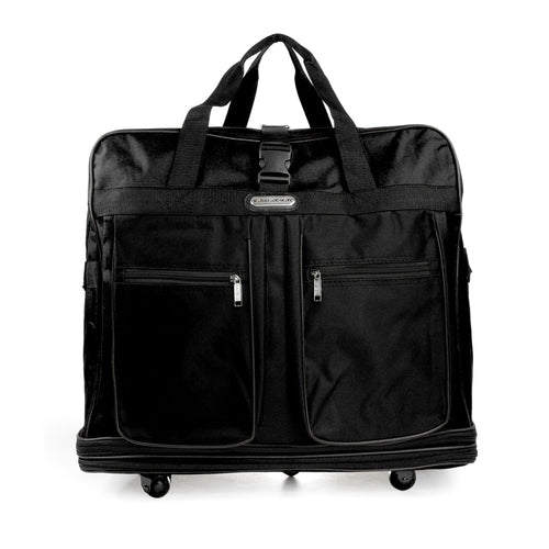 K-Cliffs Multi Tiered Collapsible Expandable Wheeled Travel Cargo Bag w/Zippered Pockets