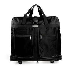 K-Cliffs Multi Tiered Collapsible Expandable Wheeled Travel Cargo Ruffle Bag w/Zippered Pockets
