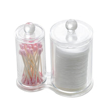 Load image into Gallery viewer, K-Cliffs Acrylic Cotton Ball and Swab Holder/Attached Containers with Separate Lids