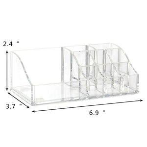 K-Cliffs Clear Acrylic Makeup Organizer with 9 Compartments