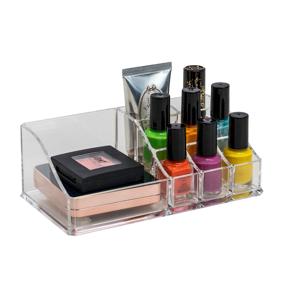 K-Cliffs Clear Acrylic Makeup Organizer with 9 Compartments