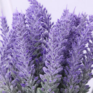 K-Cliffs Artificial Lavender Potted Purple Flowers in a  7.5"  White Ceramic Pot