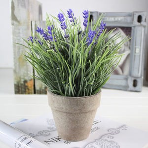 K-Cliffs Artificial Provence Grass with Lavender Purple Flowers Plant
