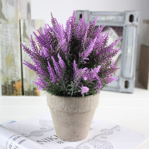 Realistic Mini Faux Provence Lavender Arrangement in Pot
