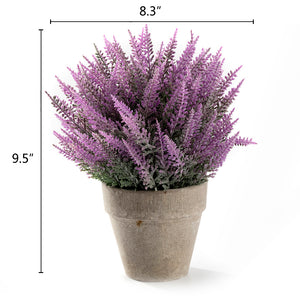 K-Cliffs Realistic Mini Plastic Artificial Flowers Provence Lavender Arrangements in Pot